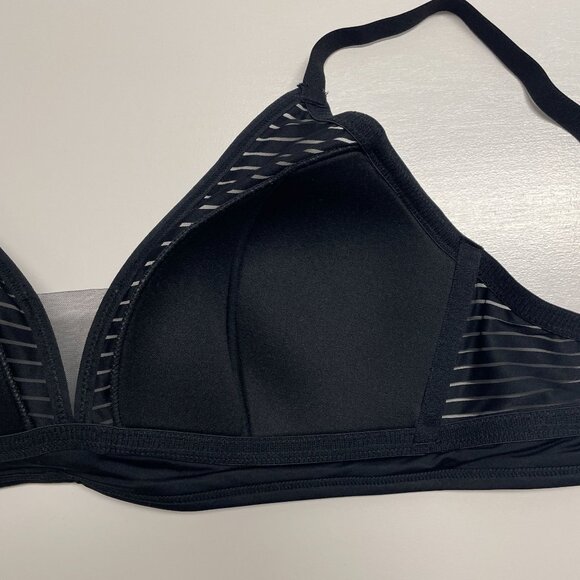 AUDEN BRA BLACK STRIPED WOMEN'S BRALETTE LIGHTLY LINED ADJUSTABLE STRAPS NWT - Picture 3 of 6